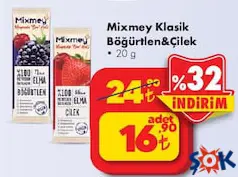 MİXMEY KLASİK BÖĞÜRTLEN&ÇİLEK MEYVE BARI 20 G MİXMEY KLASİK BÖĞÜRTLEN&ÇİLEK MEYVE BARI 20 G
